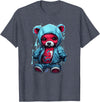 Teddy Bear Hoodie Street Style Urban Art Teddy Bear Hoodie Cool Street Style T-Shirt - Heather Blue