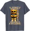June 1971 55th Birthday Gifts for Men Women 55 Year Old June 1971 Teddy Bear 55th Birthday Men Women T-Shirt - Heather Blue