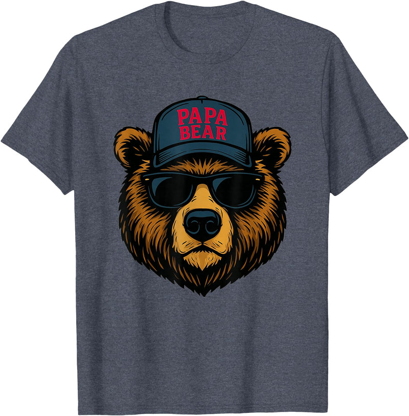 Father's Day Shirts Papa Bear - Father's Day Great Dad Joke T-Shirt - Heather Blue