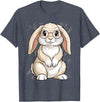 Rabbit Hipster Rabbit Nerd Cute Rabbit Funny Kids Boys Girls T-Shirt (Black) in Heather Blue
