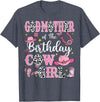 Birthday Girl CowGirl Matching Family GodMother Of The Birthday Cow-Girl Rodeo Cow Girl Birthday T-Shirt - Heather Blue