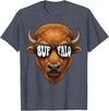 generic Buffalo with Sunglasses Wildlife Graphic for Men Women Kids T-Shirt - Heather Blue