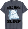 Polar Bear Pajamas & Nightgown .Co Cute Polar Bear Need More Sleep Pajamas Nightgown T-Shirt - Heather Blue