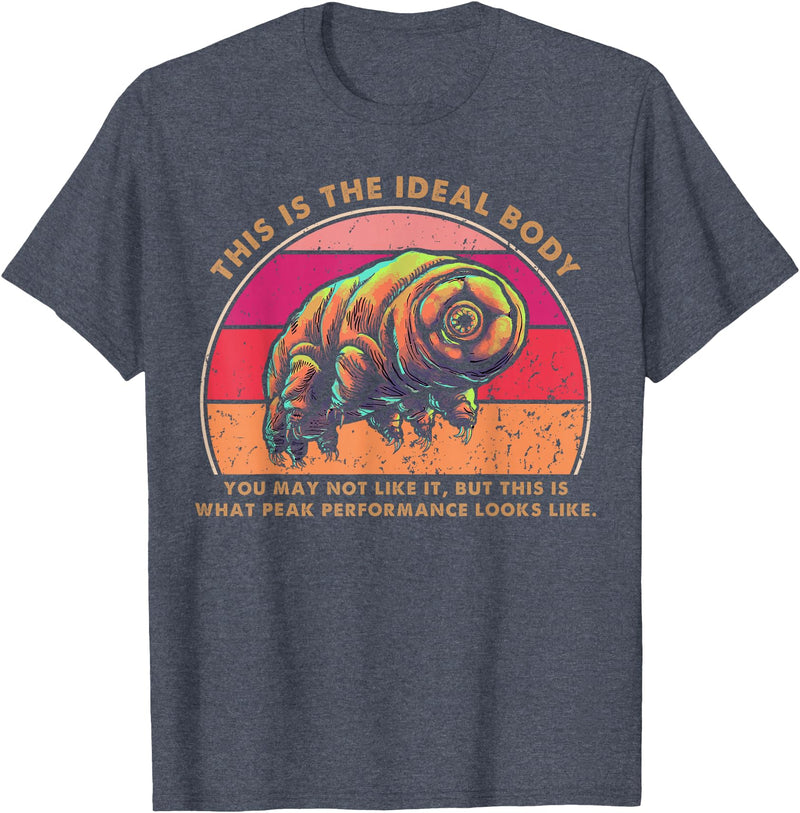Tardigrade Shifts Gifts For Microbiologist Ideal Body Funny Tardigrade Water Bear Moss Piglet T-Shirt - Heather Blue