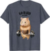 Hamster Muscle Training with Barbell Shrug Bar Fitness Gym T-Shirt - Heather Blue