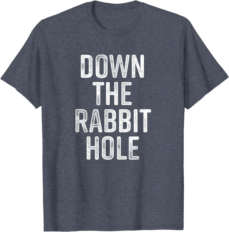 The Rabbit Hole Down T-Shirt in Heather Blue
