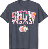 Stock Show Rabbit Mom Livestock County Bunny Mama Floral T-Shirt in Heather Blue