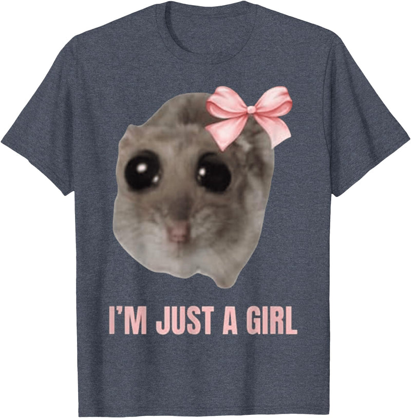 I'm Just a Girl Hamster FUNNY T-Shirt - Heather Blue