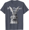 Retro Who the F_ck Is Alice Funny Rabbit T-Shirt in Heather Blue