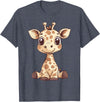 Cute Giraffe for Kids Design Kids Giraffe T-Shirt - Heather Blue