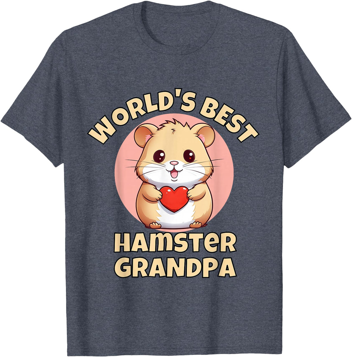 Cute World's Best Hamster Grandpa Grandfather T-Shirt - Heather Blue