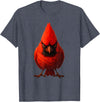I just really like animals Angry Cardinal Artwork Red Bird Nature Wildlife Graphic T-Shirt - Heather Blue