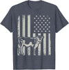 American Bull Riding Cowboy 4th of July USA Flag Proud Patriotic Cattle Bull Cow Farmer Lover American Flag T-Shirt -