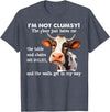 Funny Cow I'm Not Clumsy The Floor Tee Shirt Cow I'm Not Clumsy The Floor Just Hates Me The Table T-Shirt - Heather Blue