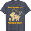 Chinese Zodiac Pig Birthday Year of the Pig T-Shirt - Heather Blue