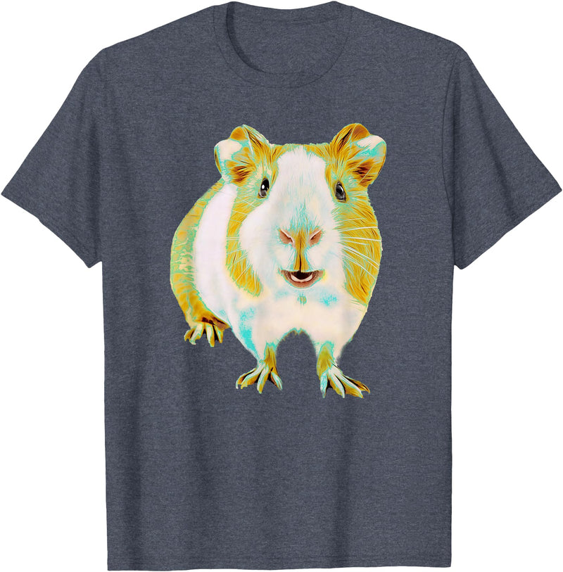 Animals at Play Guinea Pig Shirt Funny Guinea Pig for Men Women Animal Lover T-Shirt - Heather Blue
