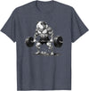 Strong Guinea Pig Lifting Fitness Workout Cool Muscular Guinea Pig Bodybuilder Fitness Power Gym T-Shirt - Heather Blue