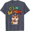 It's My Birthday Cute Hamster for Kid's Party Celebration T-Shirt - Heather Blue