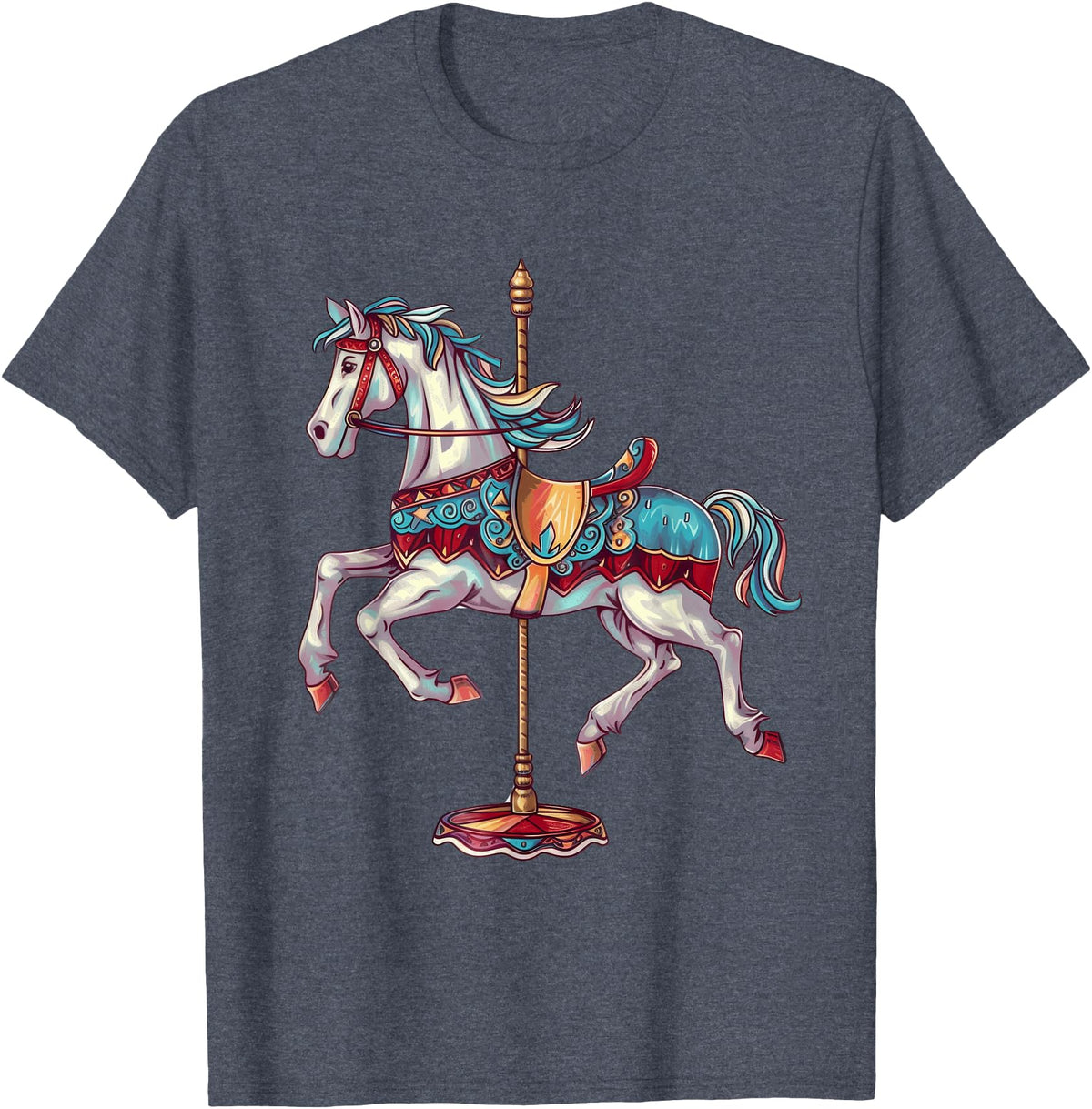Carnival Carousel Horse Carousel Unicorn Designs Carnival Carousel Horse Carousel Unicorn T-Shirt - Heather Blue