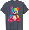 Cute Teddy Bear I Teddy Art I Kids Teddy Bear Colorful Teddy Bear T-Shirt - Heather Blue