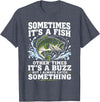 Fishing Graphic Tees Funny Bass Fishing Catch Quote T-Shirt - Heather Blue