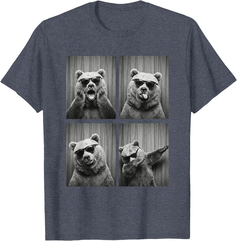 Funny Bear PhotoBooth Stuff Accessories & Gifts Bear PhotoBooth Sunglasses Funny Dab Bears Lover T-Shirt - Heather Blue