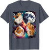 Magic Moon Three Guinea Pig Moon | 3 Guinea Pig Moon Funny Cursed Meme T-Shirt - Heather Blue
