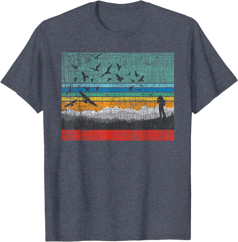 Birding & Bird Lover Shirts Retro Birding Bird Watching Bird Watcher Birder T-Shirt Small - Heather Blue