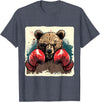 Funny Boxing Animals Boxer Bear With Boxing Gloves Kickboxing Funny Boxing T-Shirt - Heather Blue