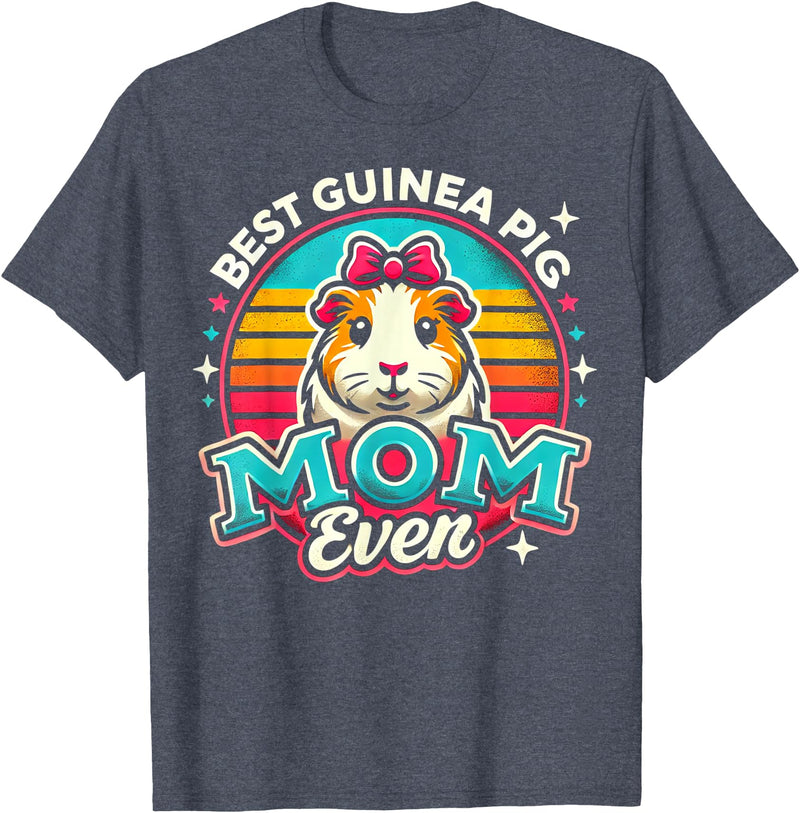 Guinea Pig Mom BY TEERA Guinea Pig Mom Funny Guinea Pigs Lover Owner Women T-Shirt - Heather Blue