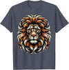 Lion Lover Face Wild Animal Lion Face Animal Lion T-Shirt - Heather Blue