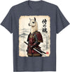 Vintage Samurai Alpaca Llama Japanese Art Tees Samurai Llama Japanese Art Vintage Alpaca Funny Animal T-Shirt - Heather Blue