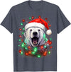 Polar Bear Christmas Costumes Xmas Polar Bear Tangled Christmas Lights T-Shirt - Heather Blue