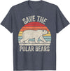 Catch Some Rays Save the Polar Bears Endangered Arctic T-Shirt - Heather Blue
