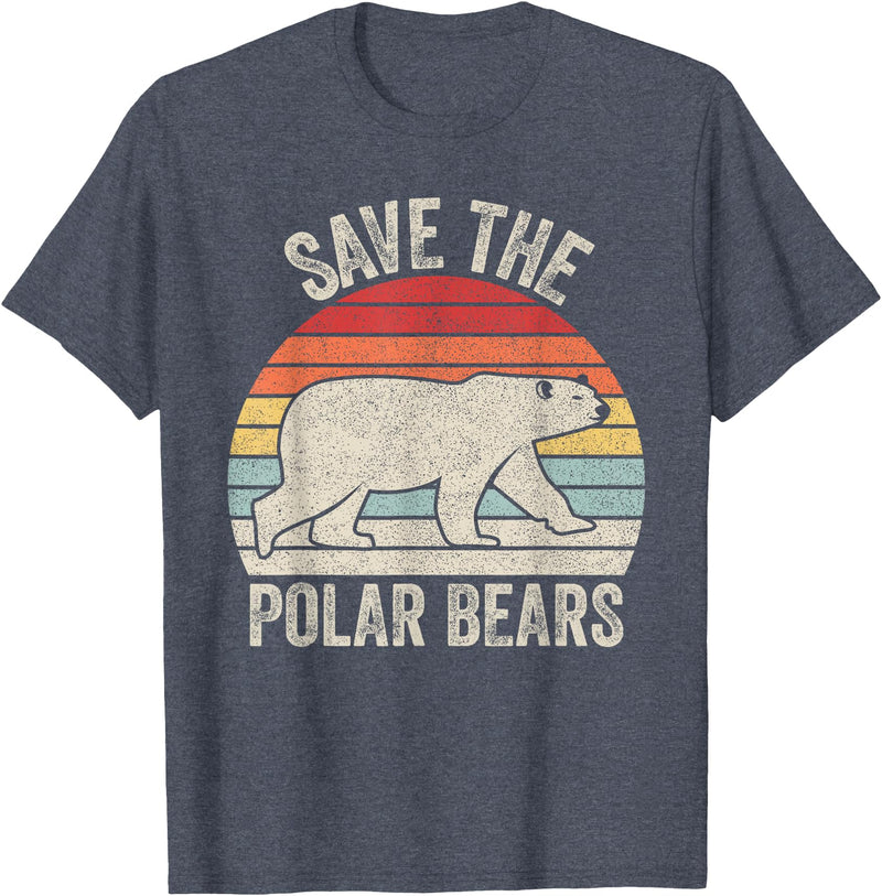 Catch Some Rays Save the Polar Bears Endangered Arctic T-Shirt - Heather Blue