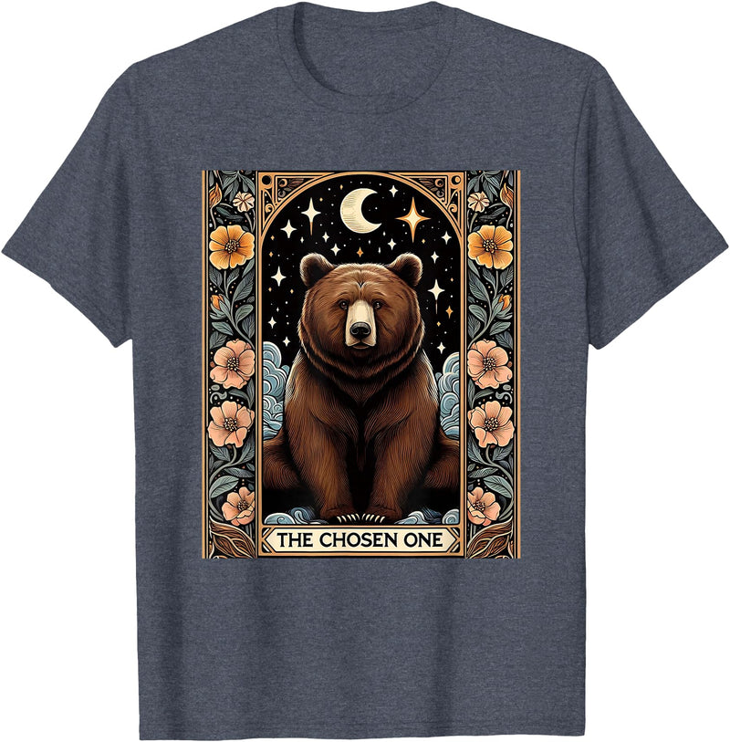 Funny I Choose the Bear Tarot Card Women Girls Trending T-Shirt - Heather Blue