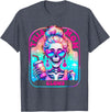 Glow Mom Apparel This Mom Glows Skeleton Mom Colorful Design T-Shirt - Heather Blue