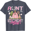 Famer Pink Cow Birthday Matching Tees Aunt Of The Birthday Girl 1St Birthday Pink Cow Farm T-Shirt - Heather Blue