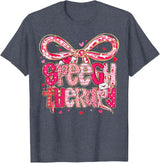 Speech Language Pathologist Valentines Day SLP Therapy T-Shirt - Heather Blue