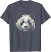 Panda Lover Theme Designs Panda Bear Face Graphic Art Design T-Shirt - Heather Blue