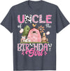 Famer Pink Cow Birthday Matching Tees Uncle Of The Birthday Girl 1St Birthday Pink Cow Farm T-Shirt - Heather Blue