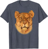 Lion T-shirt Lioness T-shirt Female Lion Face Shirt I love Lions Gift T-Shirt - Heather Blue
