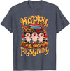 Funny Thanksgiving Pigs Pumpkins Fall Happy Pigsgiving Pigs Pumpkins Fall Thanksgiving T-Shirt - Heather Blue
