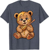 Funny bear design for kids men women Cute Bear Design for Bear Lover and Bear T-Shirt - Heather Blue