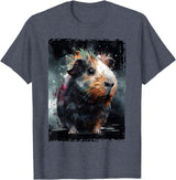 Guinea Pig Lovers Guinea Pig Tees Guinea Pig Shirt Furry Potato Watercolor Guinea Pig Funny T-Shirt - Heather Blue