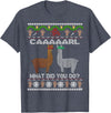 llama shirt collection by Jean Olivier funny llama with hats Christmas look carl what did you do T-Shirt - Heather Blue