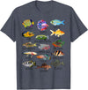 Do You Know Fish Co. Fishkeeping Fish Species Biology Types of Aquarium Fish T-Shirt - Heather Blue