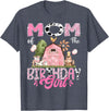 Famer Pink Cow Birthday Matching Tees Mom Of The Birthday Girl 1St Birthday Pink Cow Farm T-Shirt - Heather Blue