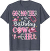 CowGirl Birthday Family Matching GodMother Of The Birthday Cow-Girl Rodeo GodMother Bday T-Shirt - Heather Blue