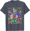 Zombie Holding Birthday Cake Halloween Birthday Horror Party T-Shirt - Heather Blue